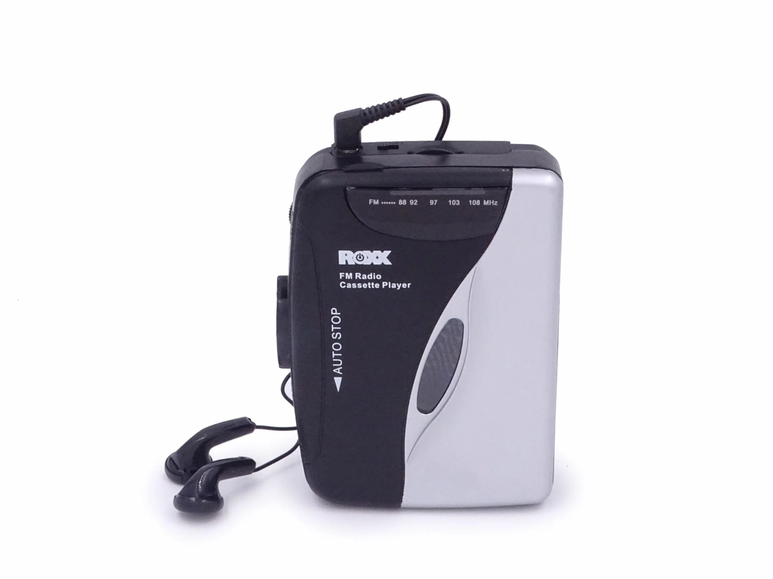 ROXX Tragbarer Kassettenspieler mit Kopfhörern, Kassettenrecorder mit Radio UKW, PCP 300 Kassettenplayer