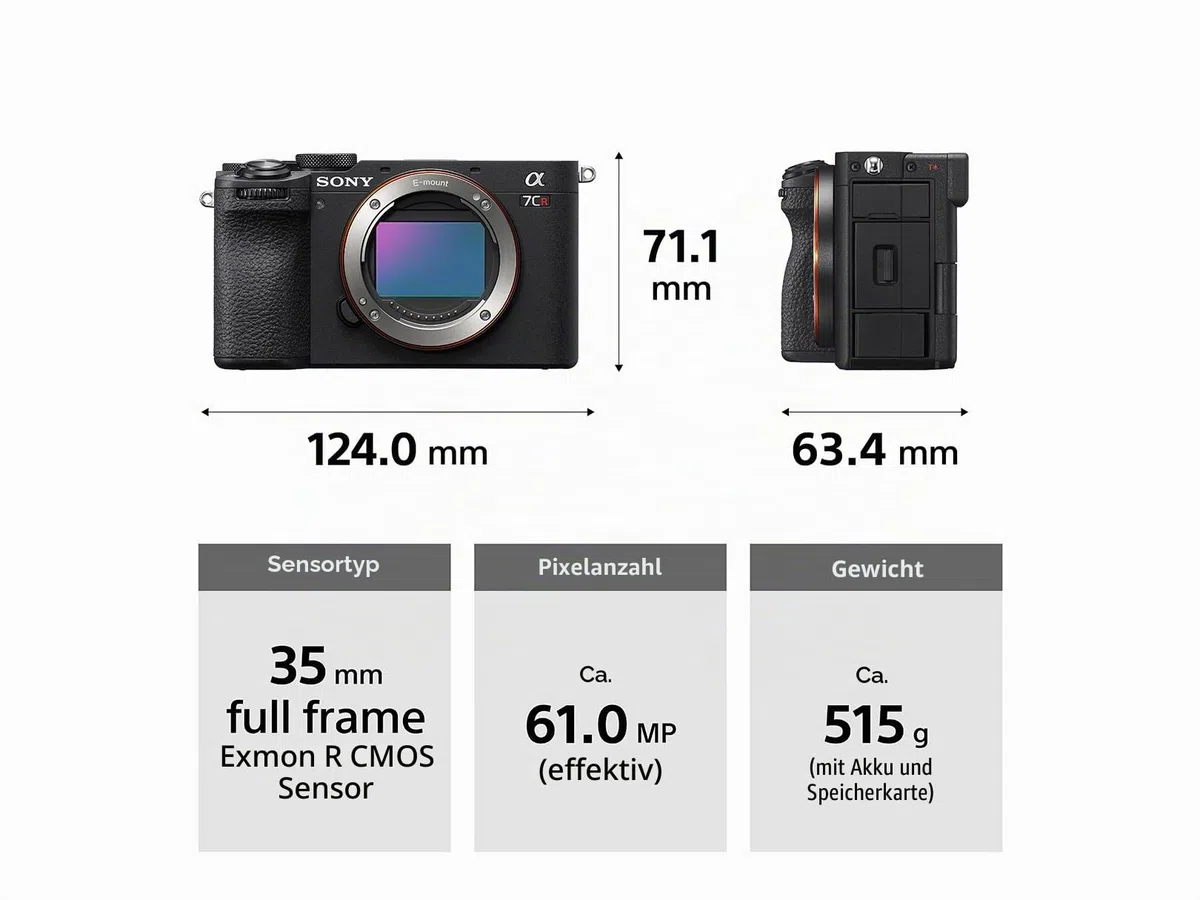 Sony Alpha 7CR Hybridkamera, Vollrahmen, austauschbar, Schwarz