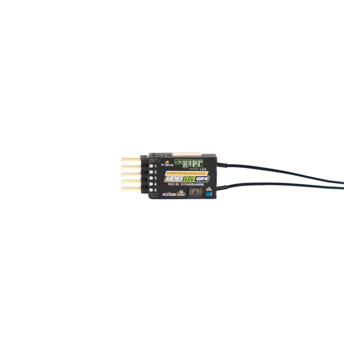 FrSky Archer Plus GR6 2,4 GHz 6-K-Empfänger mit verbesserter Anti-Interferenz, Smart Access/ACCST D16, Black Box, verbessertes Variometer, Dual-Antennen, SBUS/F.Bus, OTA-Update für RC-Gleiter