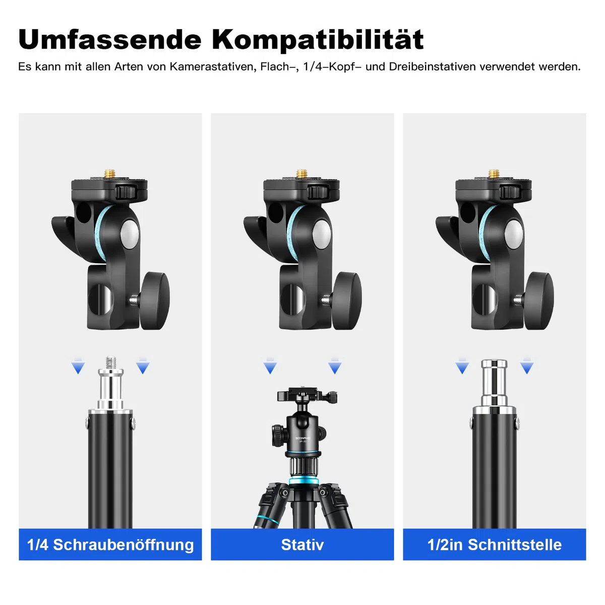 Godox AD-E2 Blitzhalterung Metallhalterung Umbrella mount Umbrella Holder Bracket mit Standard 1/4" Schraube und Schirmadapter für AD100Por AD300Pro AD200 AD200Pro AD200Proii
