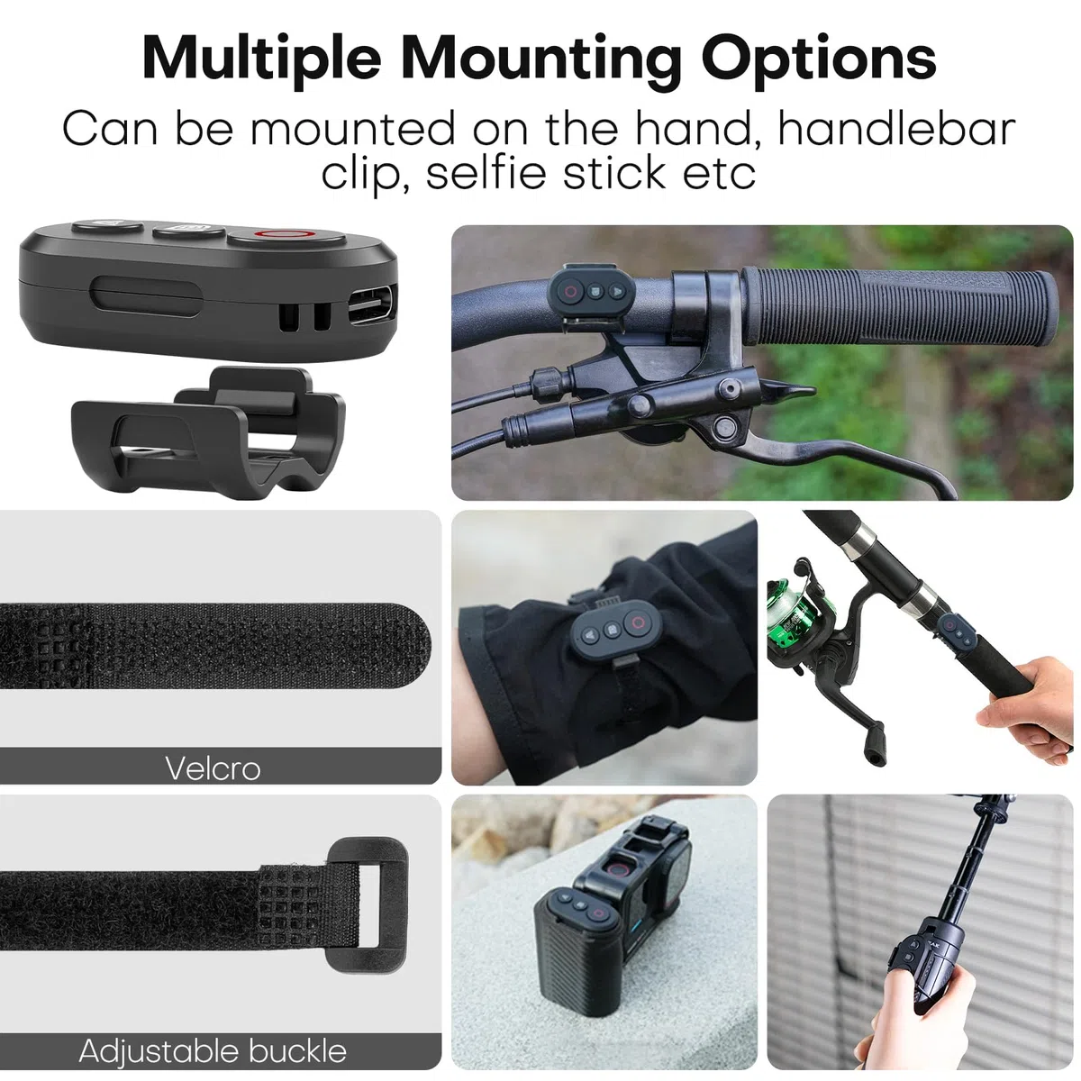 REYGEAK Fernbedienung kompatibel mit DJI Action 6/Action 5 Pro/Action 4 Kameras，25m Reichweite Präzise Bewegungsverfolgung Intelligenz Armband Fahrradhalterung