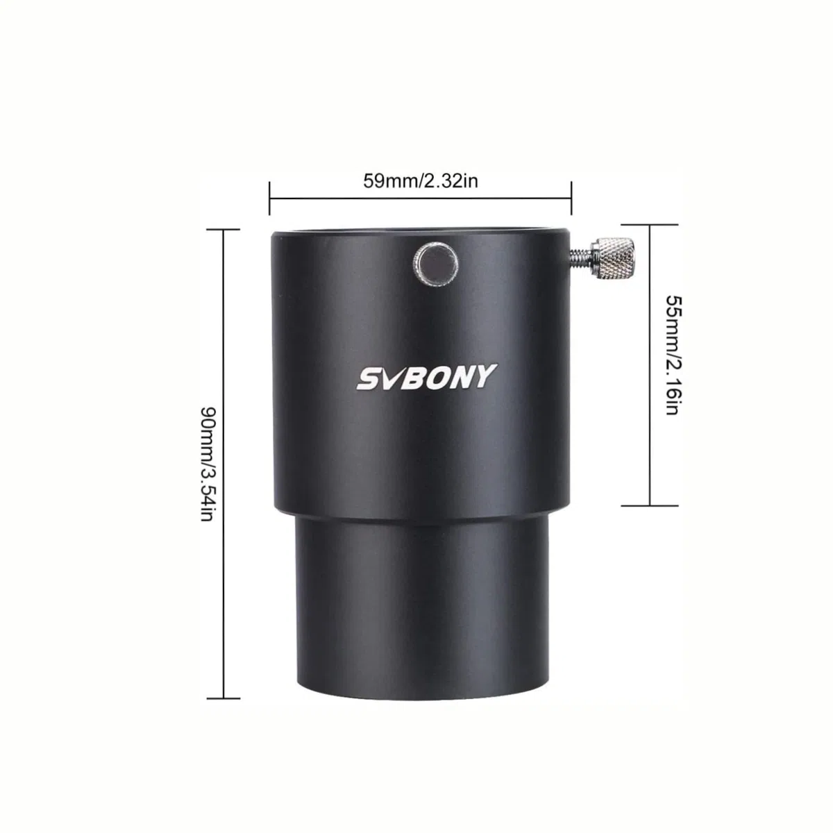 Svbony SV158 Teleskop Okular Adapter Ring, 2’’ Optische Länge 55mm, M48X0.75 Verlängerungsrohr, Gesamtlänge 90mm Photoadapter