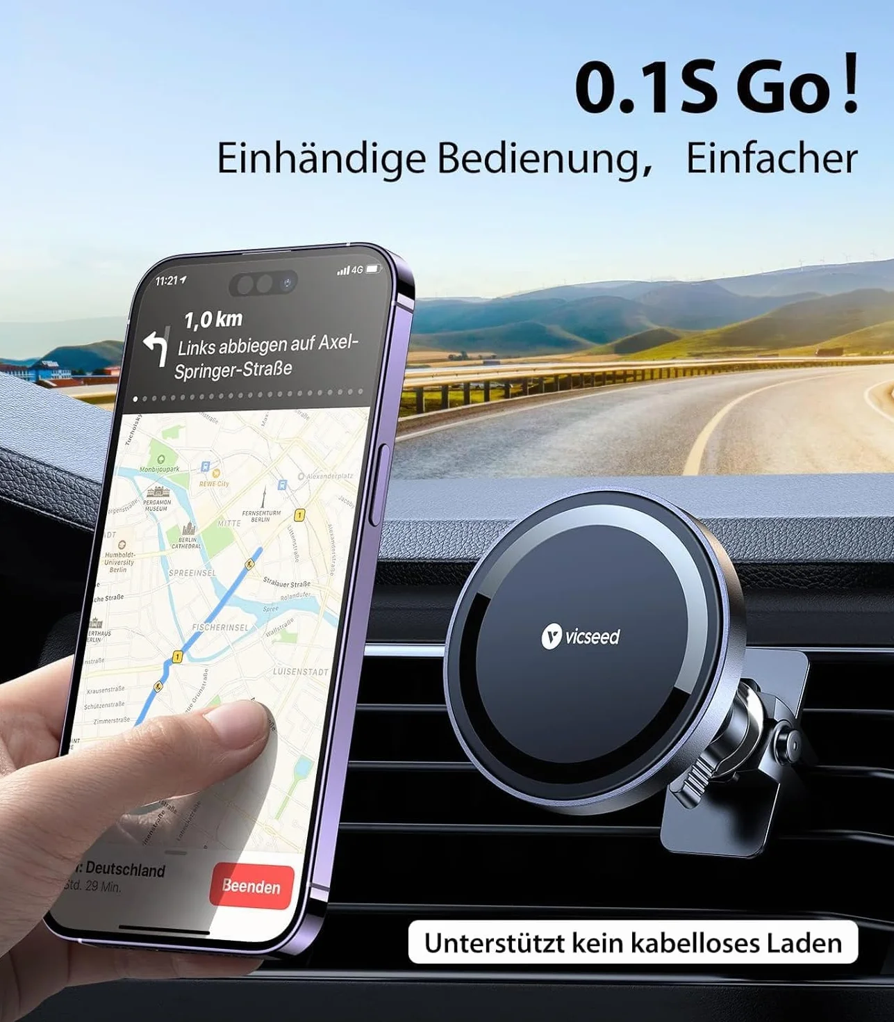 VICSEED Handyhalterung Auto Magnet Lüftung für Magsafe Autohalterung [Starker Magnet mit 20 xN55] Magnetische KFZ Handy Halterung Kompatibel für iPhone 17 16 15 14 13 12 Pro Max Samsung S25 Ultra usw