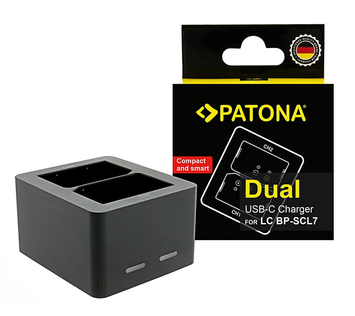 PATONA Dual USB-C Ladegerät für Leica BP-SCL7, 24029 Akkus – für Leica M11, M11-P, M11 Monochrom – Zwei Akkus gleichzeitig Laden, LED-Anzeige, nur 60g – unabhängig von der Steckdose auf Reisen