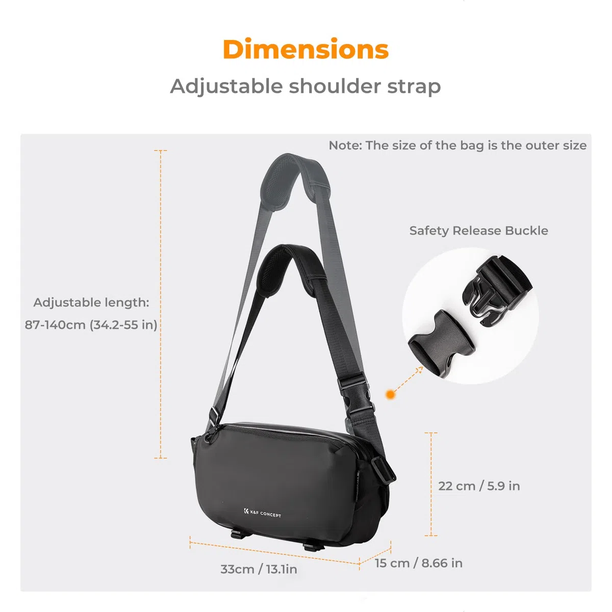 K&F CONCEPT Kamera-Rucksack, Schultertasche, quadratische Tasche, Taschen für Fotografen, Kamera-Rechteck-Hülle, kompatibel mit Canon/Nikon/Sony/DJI Mavic Drohnen-Rucksack