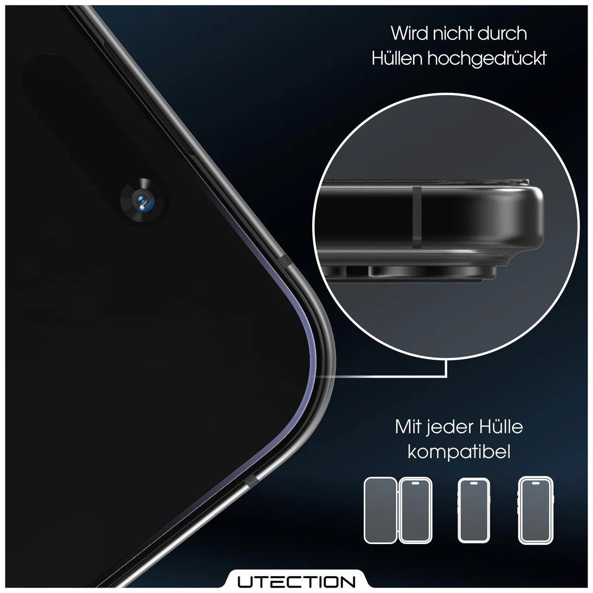 UTECTION 3X Panzerfolie [Besser als Glas] für iPhone 17 PRO - Unzerstörbarer Displayschutz - Perfekte passform - Schutzfolie mit ALLEN Hüllen kompatibel - Super Haptik & Kinderleichte Anbringung
