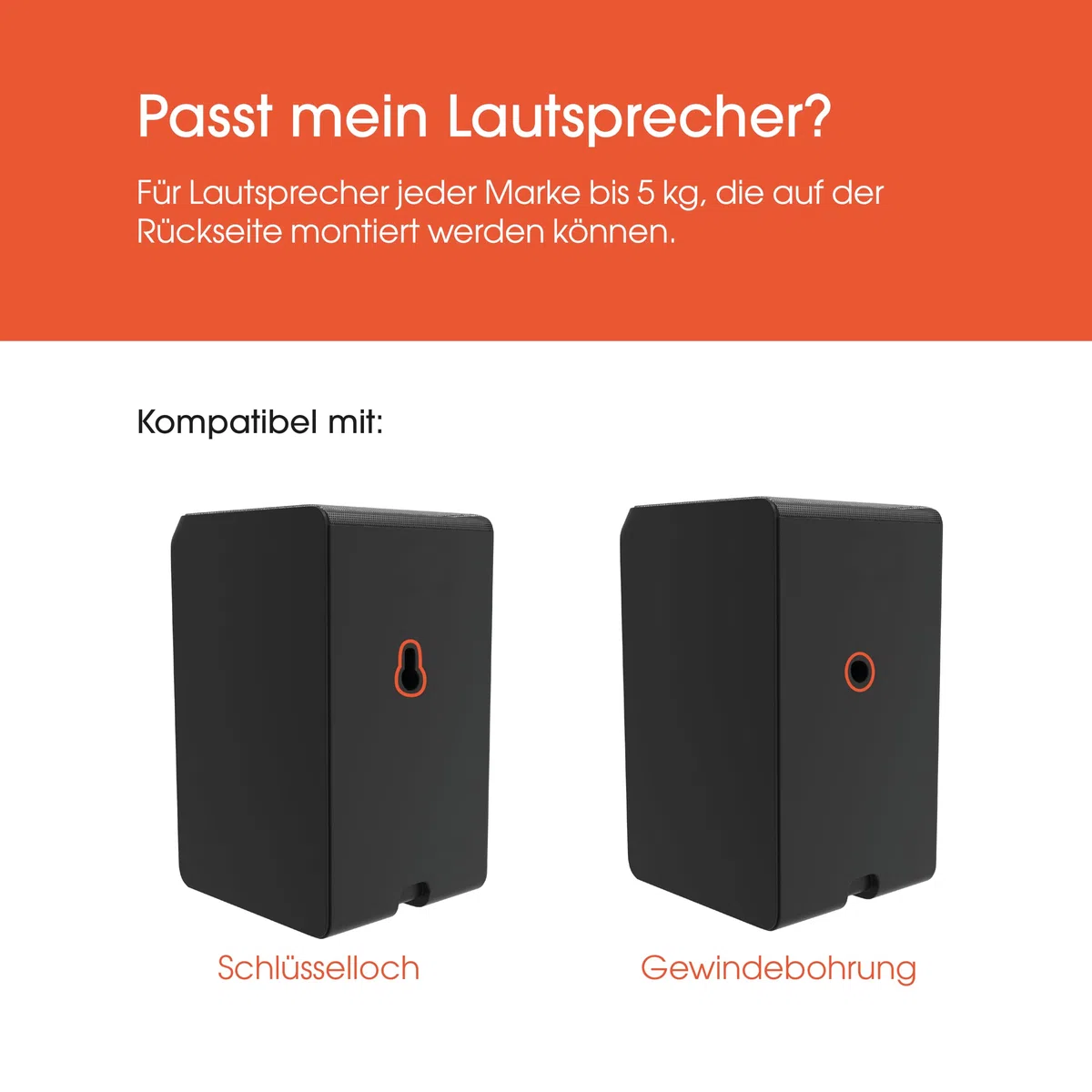 Vogel's VLB 500 Lautsprecher Boxen Wandhalterung Set | schwenkbar und neigbar | vormontiert | max. 5 kg | Umweltfreundliche Verpackung | Schwarz (2X)