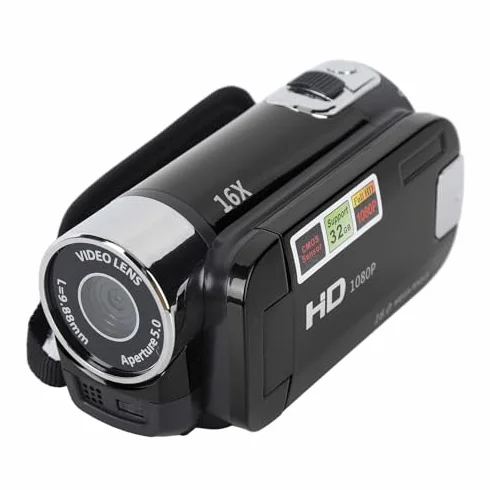 Yosoo Health Gear Handheld-Videokamera 4K 48MP 1080P 16x Digital 2,7-Zoll-TFT-LCD drehbarer Bildschirm Schwarz