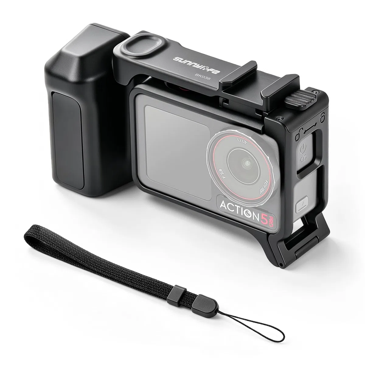 Gdraco Xplorer Grip Kit für DJI Osmo Action 5 Pro/4/3 Seitengriff Kamerakäfig kompatibel mit Action 5 Pro/4/3
