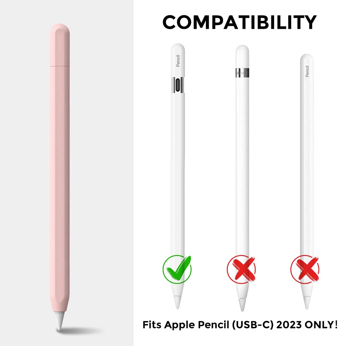 AHASTYLE Silikon Hülle für Apple Pencil USB-C Apple Pencil Hülle Ultra Dünn Apple Pencil USB-C Case Abdeckung Kompatibel mit Apple Pencil USB-C (Rosa)