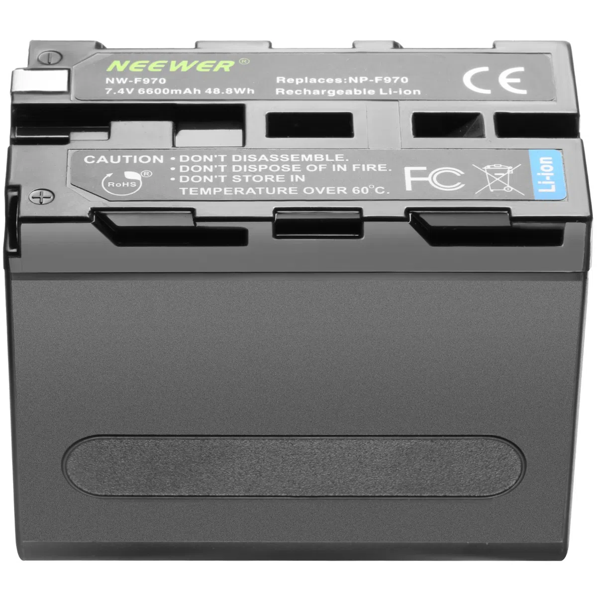 NEEWER 6600mAh Li-Ion Akku, Ersatzakku Kompatibel mit Sony NP-F970 NP-F960 NP-F975 NP-F570 NP-F750 NP-F770, passend für NEEWER CN160 NW759 74K 760 FW759 74K 760 LED Videoleuchte, Monitor