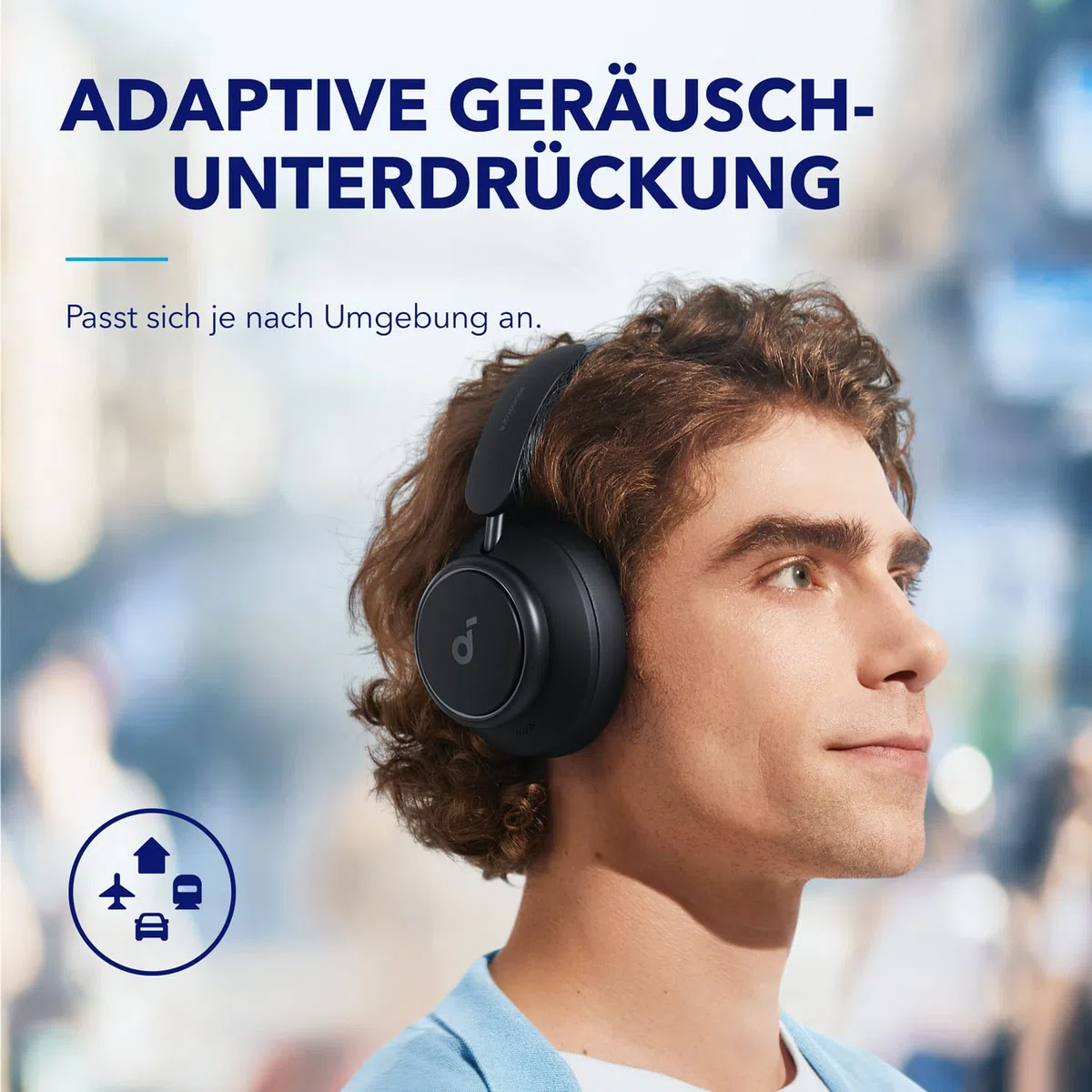 soundcore by Anker Space Q45 Bluetooth Kopfhörer, Adaptive aktive Geräuschunterdrückung bis zu 98%, 50 Std. Wiedergabe, App Steuerung, LDAC Hi-Res Wireless Audio, Leichtes Design, Kristallklare Anrufe