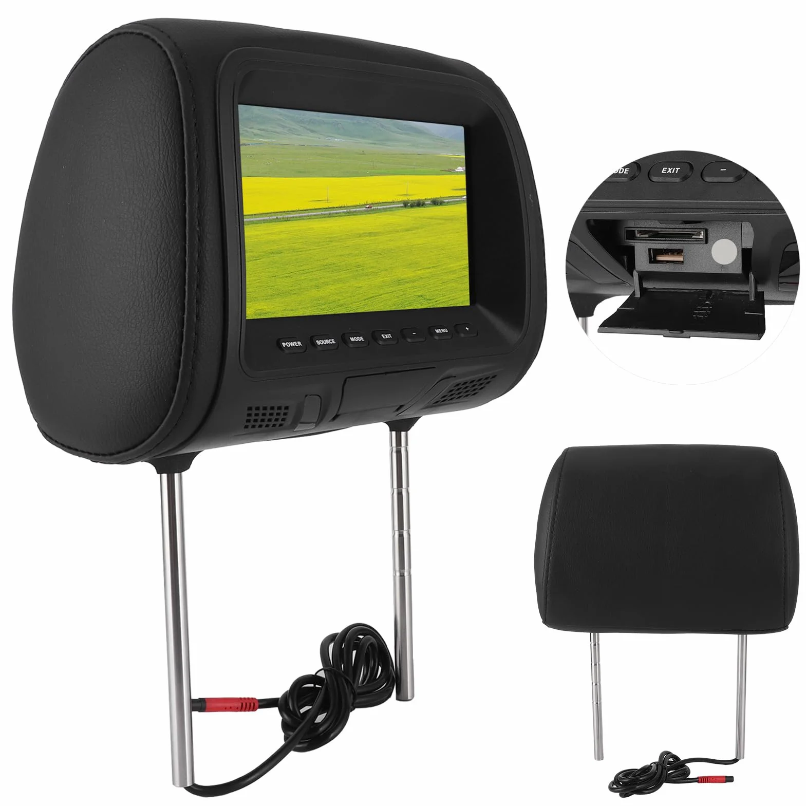 Fahrzeugsitz-Rückseite MP5-Multimedia-Spieler Monitor 7 Zoll LCD-Anzeige passt für USB-Verstärker