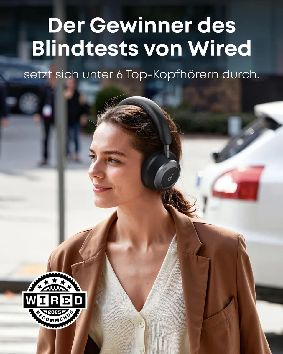 soundcore by Anker Space One Pro Kabellose Kopfhörer, Adaptives aktives Noise Cancelling, 6 Mikros, Faltbar bequem, 60h Akku, Verlustfrei, Schnellladen, Hi-Res Wireless Audio LDAC