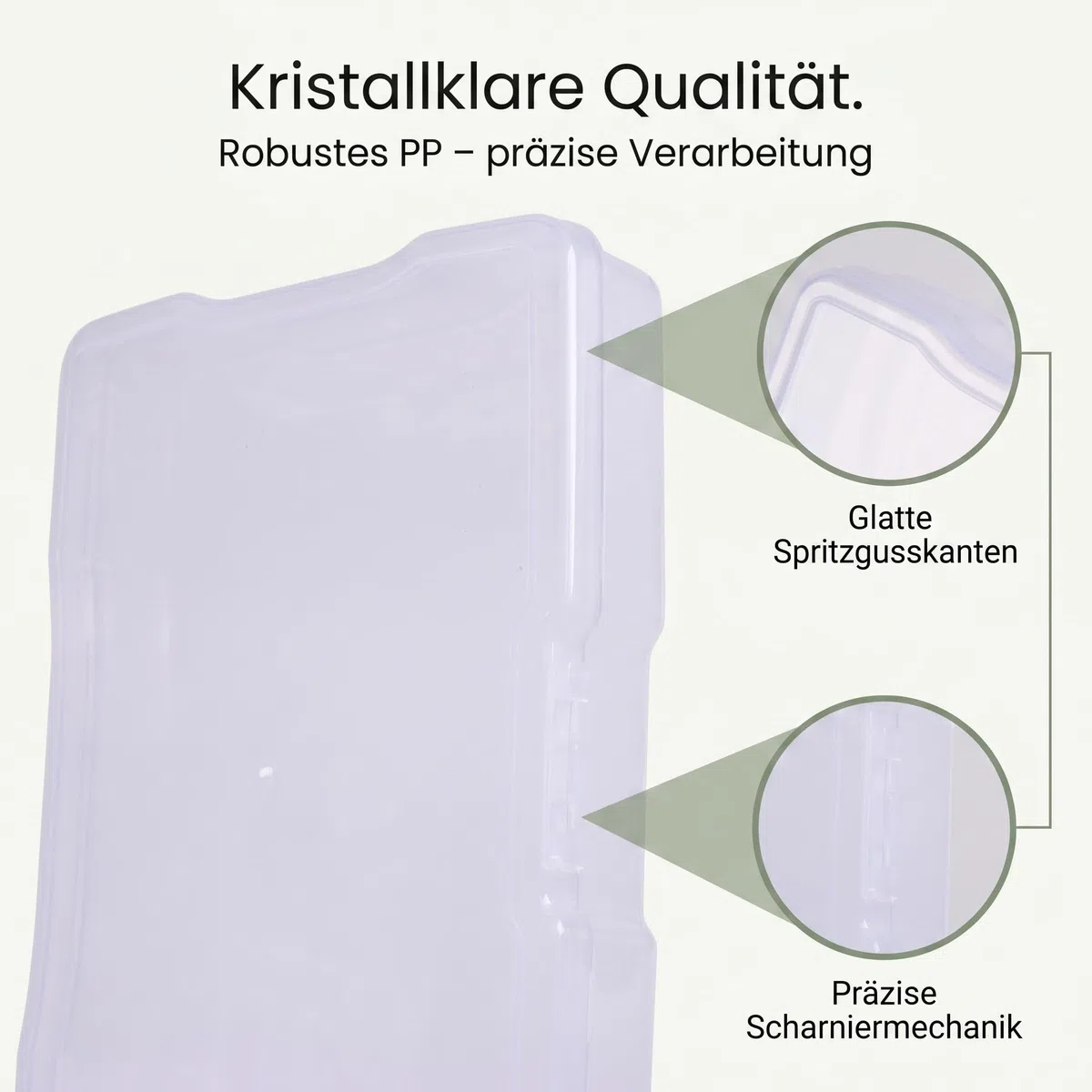 Fotobox Aufbewahrungsbox mit 16 Fächern, Foto Aufbewahrungsbox 38 x 31 x 13 cm transparent PP mit Griff Deckel, Foto Organizer Box für Fotos Karten Handwerk