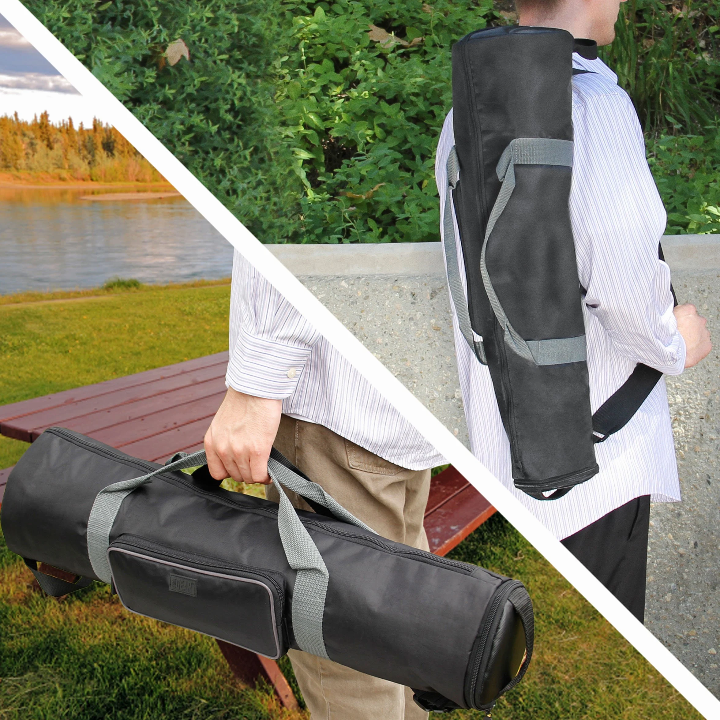 USA Gear Gepolsterte Stativ-Tasche mit erweiterbarem Fach & Zubehör Aufbewahrung. für Hama Einsteiger-Dreibeinstativ Manfrotto Stativ Hähnel SIRUI usw