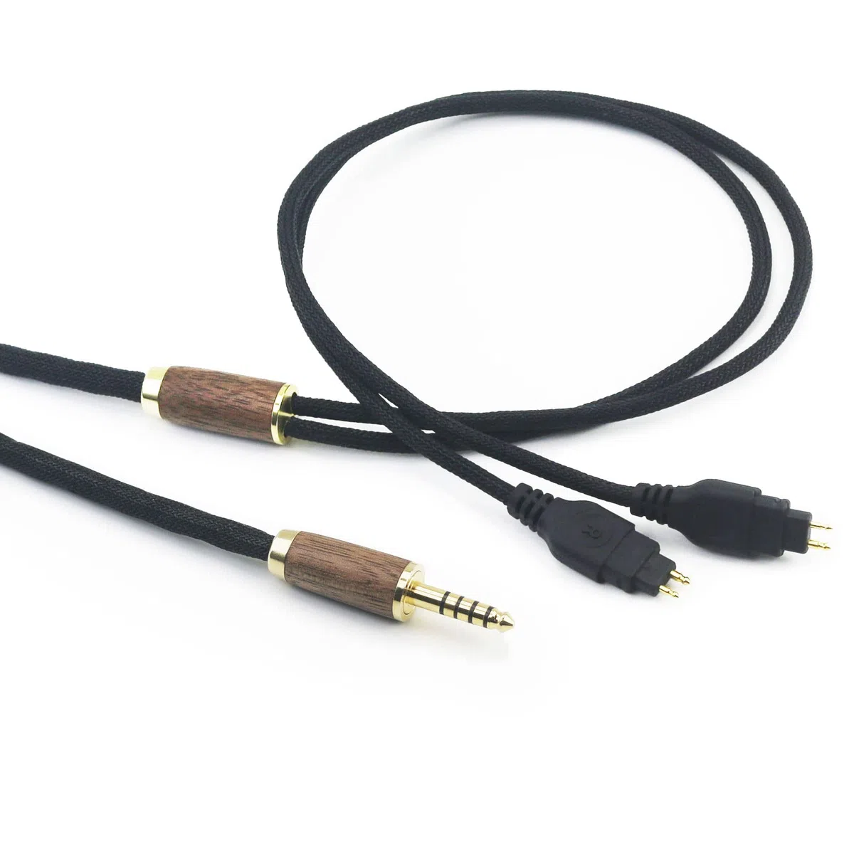 ABLET Ausgewogenes Ersatzkabel 4,4 mm, kompatibel mit Sennheiser Kopfhörern HD600, HD650, HD580, HD660S, HD58X, HD660S2, HD6XX 7N OCC silberplattiertes Kupfer, Nussbaumholzgehäuse