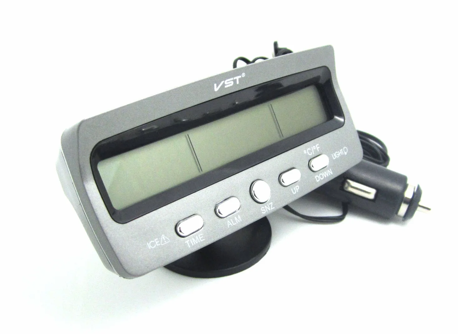 12V Auto-Spannungsüberwachungs-Thermometer, Multifunktions-Temperatur- und Spannungsmesser mit Temperatur/Zeit-LCD-Anzeige
