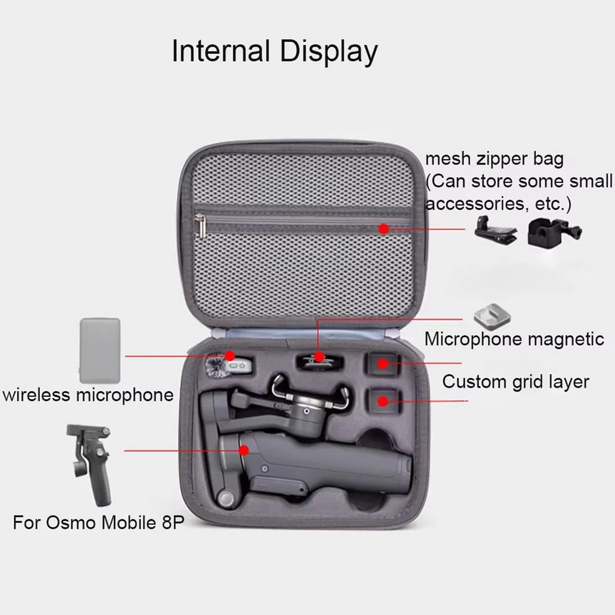 Tasche Case für DJI Osmo Mobile 8P, Gimbal Case Bag Koffer Tragetasche Schutztasche Reisetasche Zubehör für DJI OM 8P/Osmo Mobile 8P Handheld Gimbal Stabilisator