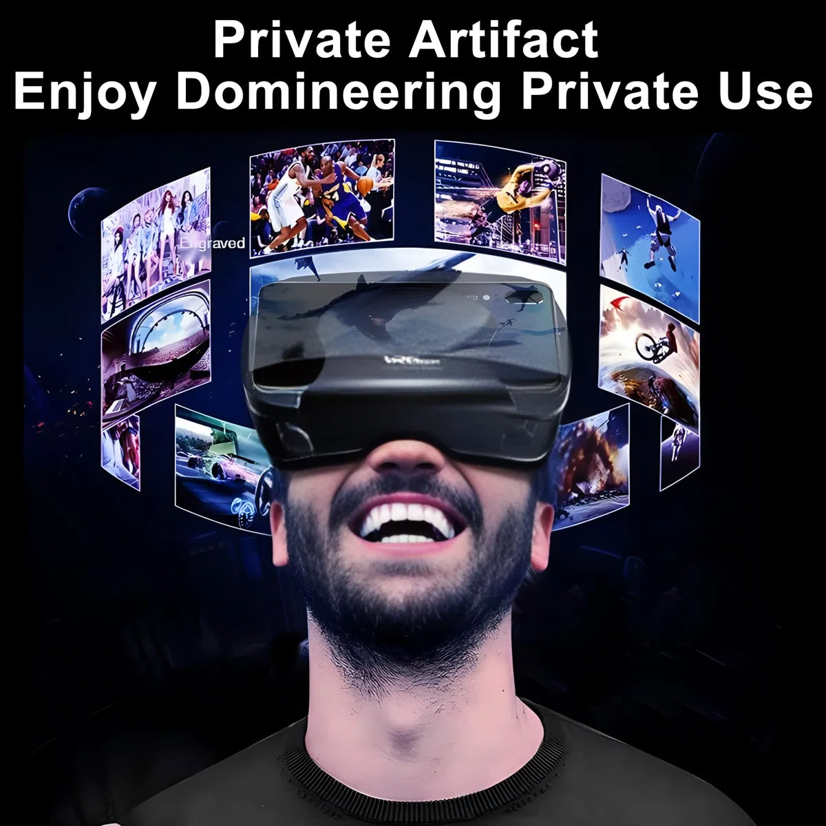 VR Brille Handy, Virtual Reality 3D Headset mit Fernbedienung, Augenschutz 3D Handy Brille HD Anti-Blau Linsen VR Headset, Kompatibel IOS Android für Phone 5,0-7,0 Zoll(Schwarz)