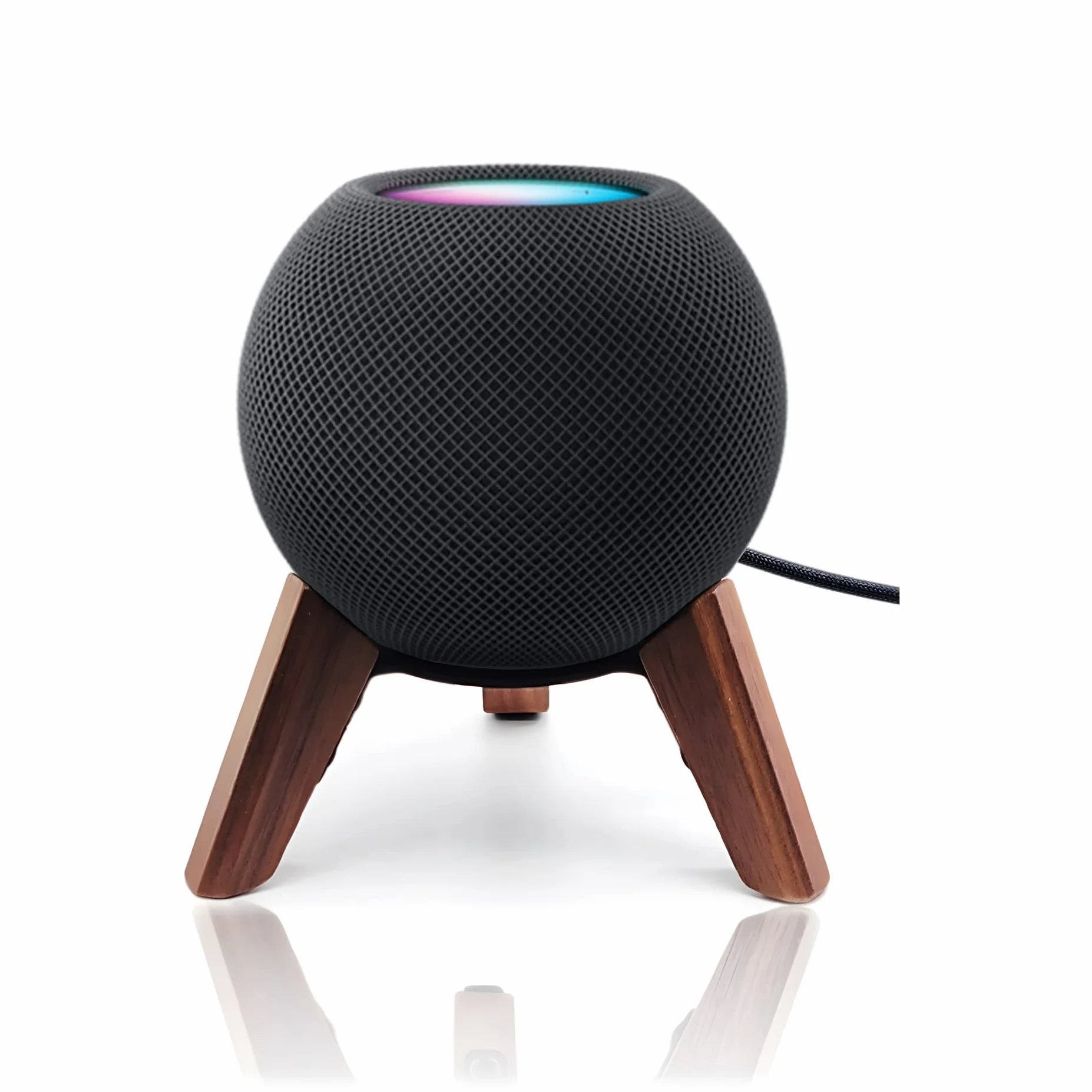 Echtholz ständer für Homepod Mini 2020, Sicheres Stativhalter Zubehör, Stabile Holzhalterung schützt Home Pod Mini Smart Lautsprecher (Nussbaum)