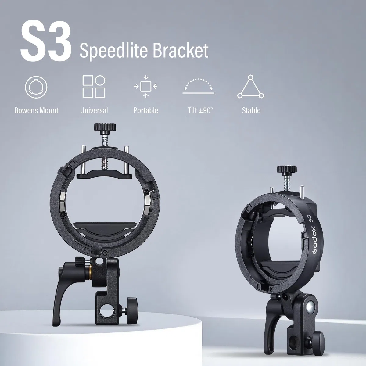 Godox S3 Speedlite Halterung, S Type Halterung für Blitz