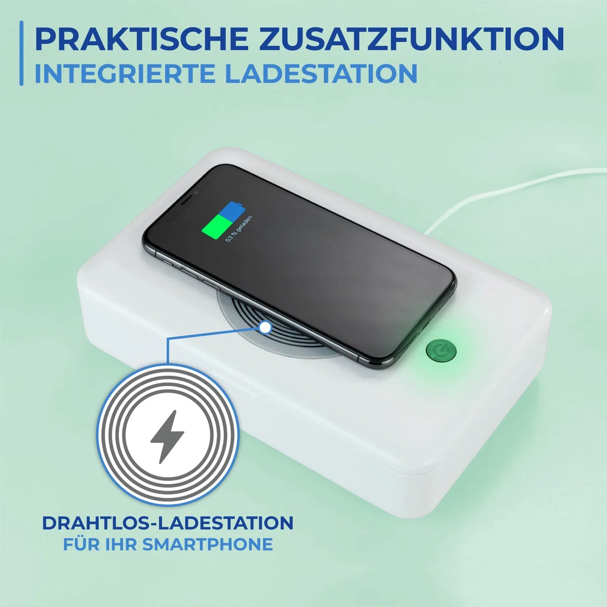Maximex 2in1 UV Desinfektionsbox - Desinfektion mittels UV Licht, Kunststoff (ABS), 12.5 x 5 x 20 cm, Weiß