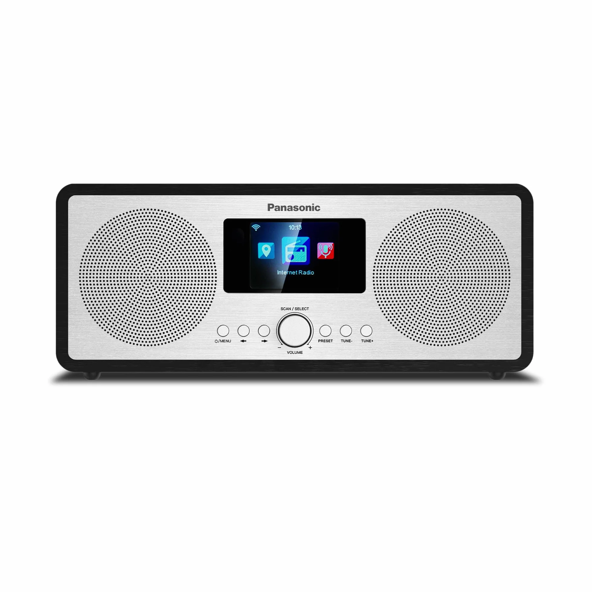 Panasonic RF-D40EG-K Internet DAB+ FM Radio Bluetooth 6W 7,5cm Lautsprecher 2,4 Zoll TFT LCD Wecker Einschlaftimer Fernbedienung USB WLAN Schwarz