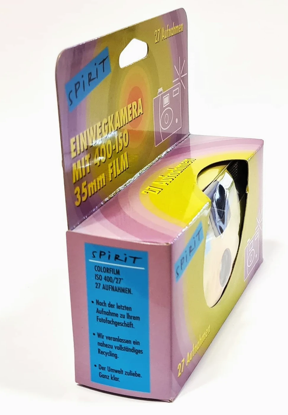 3X 1A Photo PORST Einwegkamera Spirit Gruen/blau (mit Blitz, Batterien, Film, je 27 Aufnahmen, 3er Pack)