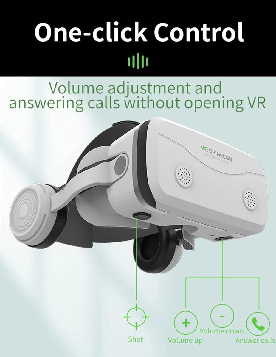 VR Brille für Handy, HD Anti-Blaulicht Virtual Reality Headset, 3D Brille kompatibel mit iPhone/Android, 4,7-7,2 Zoll (White)