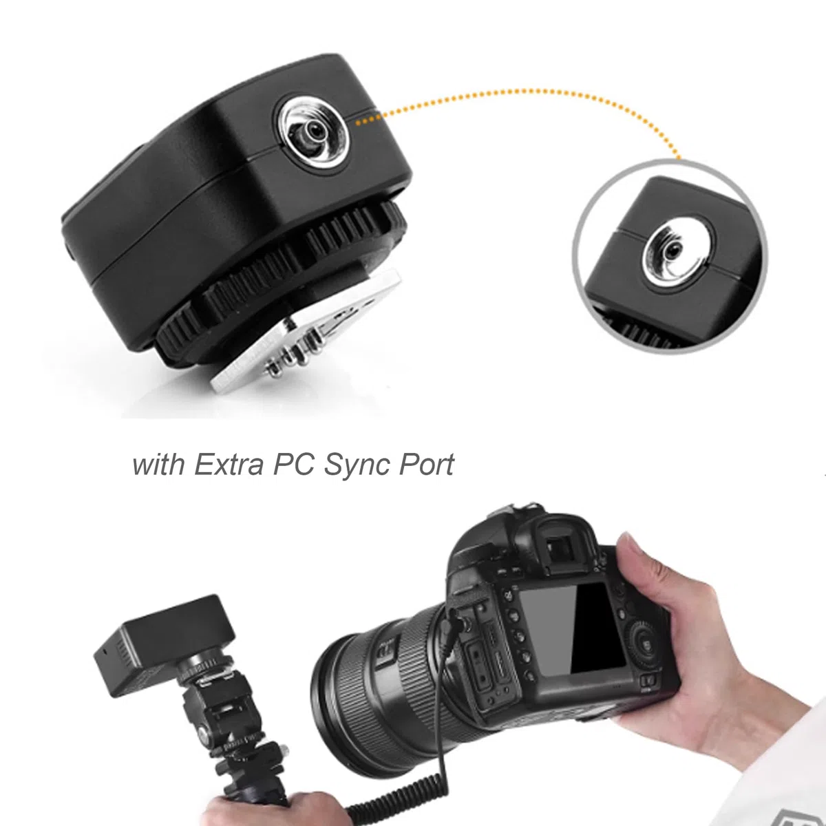 TF-321 Blitzschuh-Adapter, mit PC-Synchronisationsanschluss, Blitzschuh-auf-PC-Adapter für Blitzgeräte der E-TTL-Serie