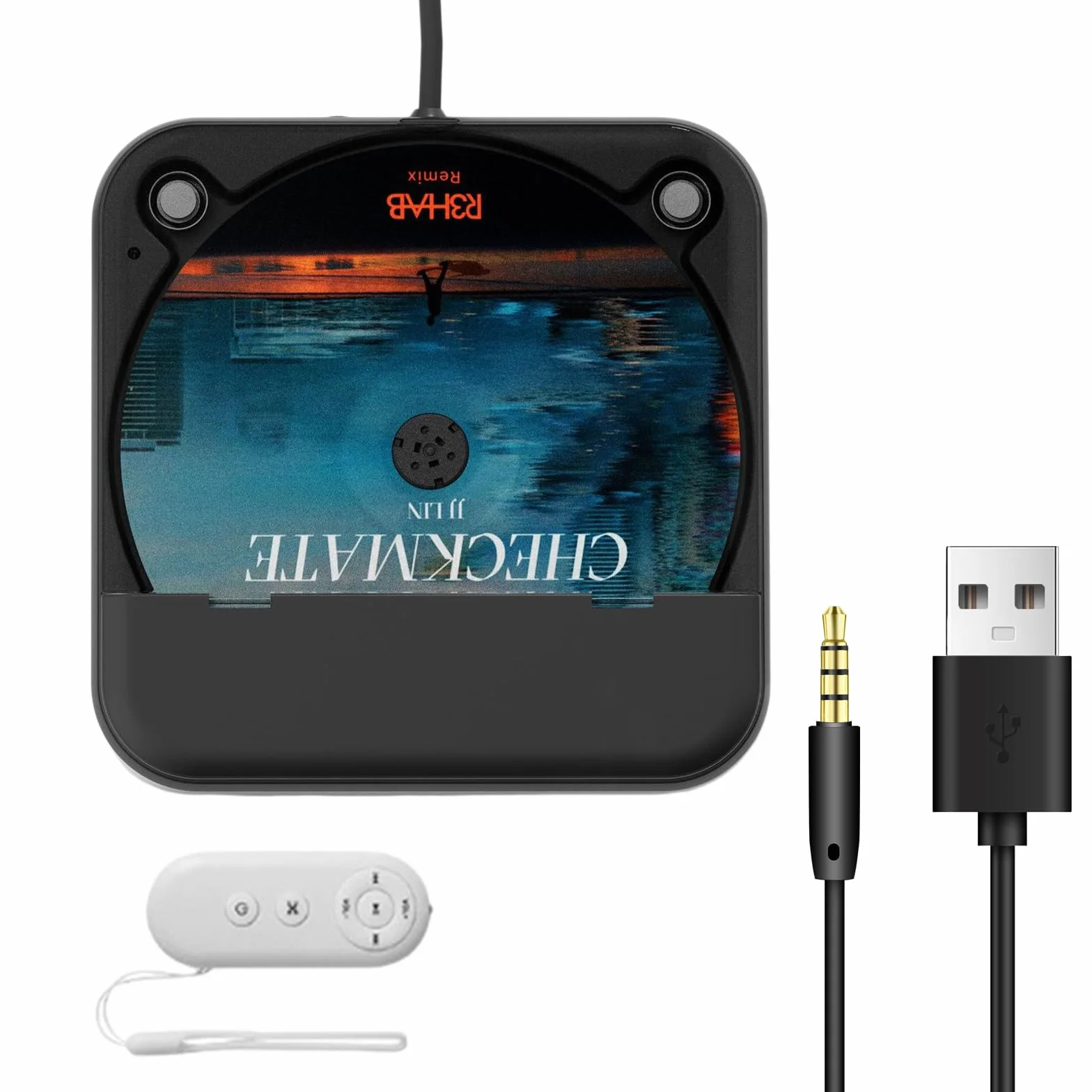 CD Player für Auto mit USB/AUX-Anschluss, Universal Auto CD-Player Externer CD Laufwerk, kompatibel mit AutoRadio, CD-Spieler für Fahrzeuge, Laptop, PC, Fernseher, mit AUX-Kabel, Schwarz