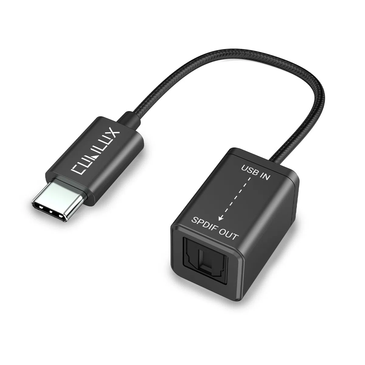 Cubilux USB C auf SPDIF Optical Adapter, TOSLINK Audio Ausgang, 192 kHz / 24 Bit DAC, nur Ausgang, für MacBook und PC