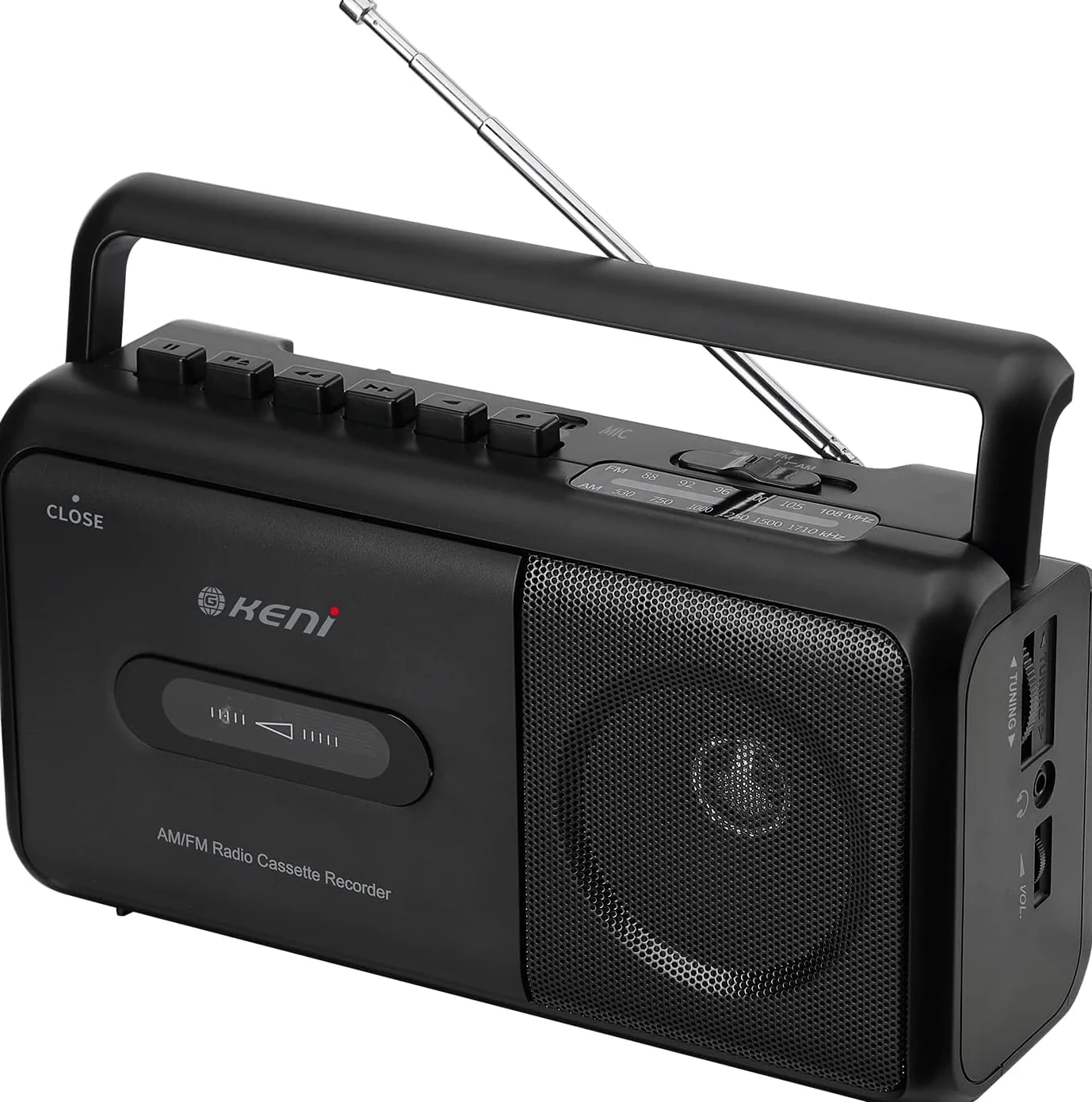 Tragbarer Kassettenplayer Boombox mit AM/FM Radio Stereo, Kassettenrekorder mit Kopfhöreranschluss, batteriebetrieben oder per Netzstecker