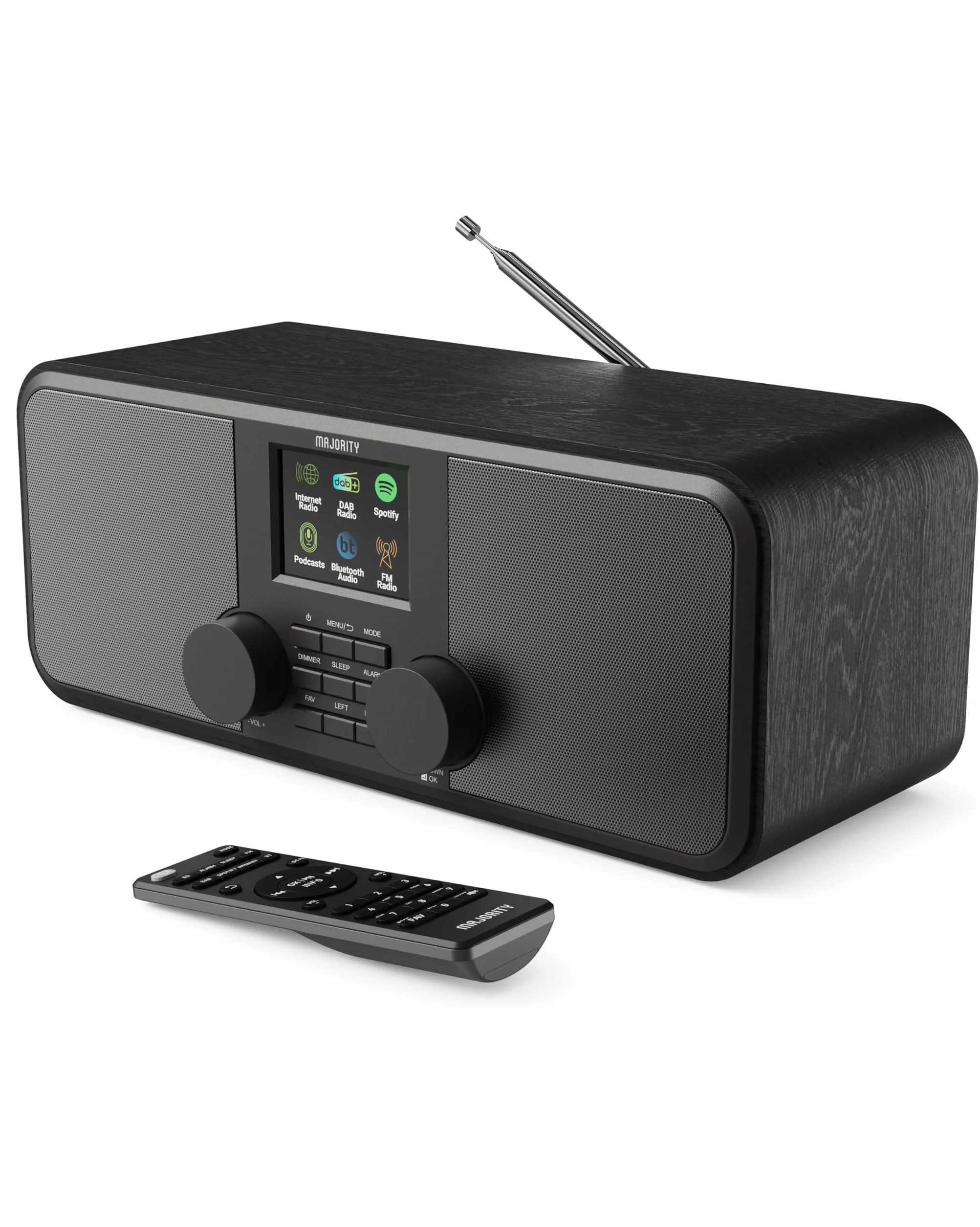 MAJORITY Rostock Internetradio WLAN DAB+ Bluetooth Stereoanlage Digitalradio 2.0-Stereolautsprecher Spotify Connect UKW