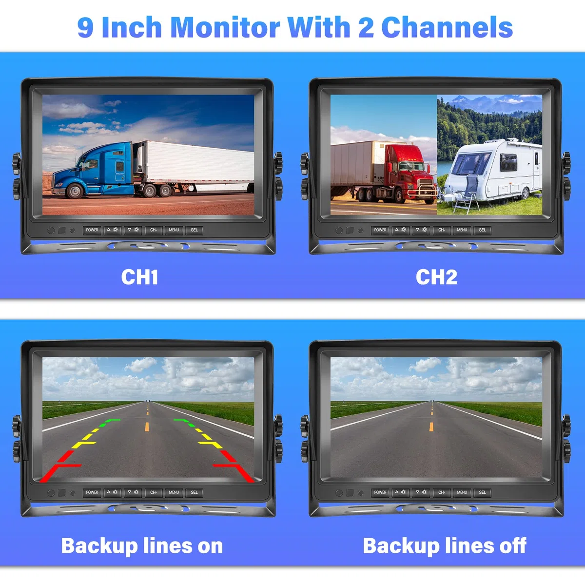 DVR 1080P Rückfahrkamera Set 9 Zoll LCD Monitor Weitwinkel Nachtsicht IP69 Wasserdicht Backup Kamera für LKW Anhänger Bus 12-35V
