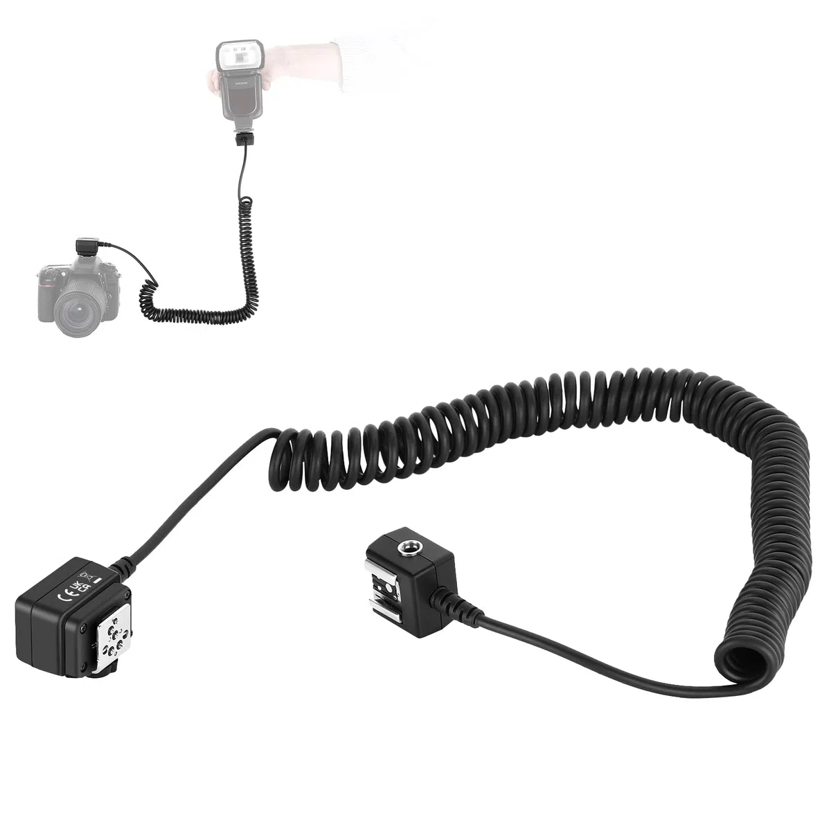 NEEWER 2m TTL Off-Kamerablitzkabel Kompatibel mit SB-5000, SB-910, SB-900, SB-800, SB-700, SB-600, SB-400, Nikon Z7, Z6, Z6II, Z5, D850, NEEWER 750II, NW420, NW655, Z1 Blitze