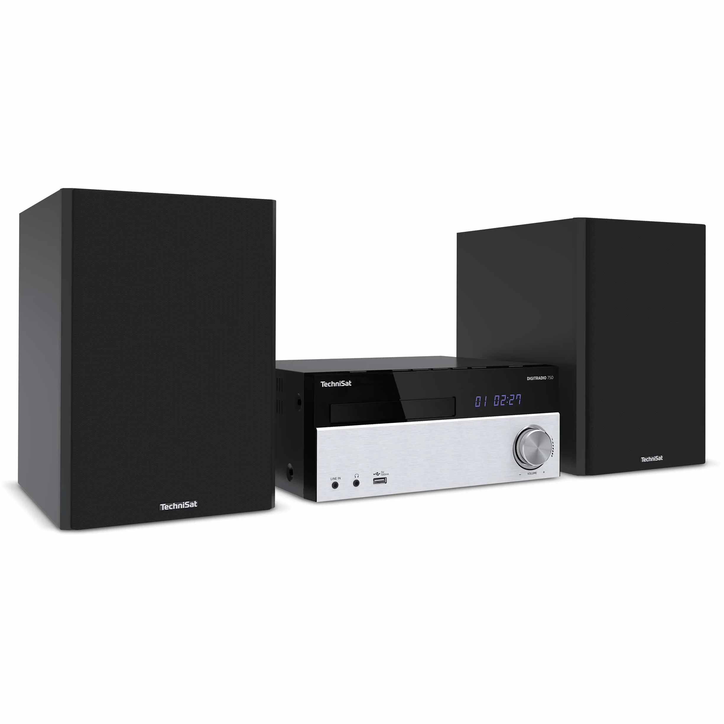 TechniSat DIGITRADIO 750 - Micro Audio System Kompaktanlage (DAB+, PLL UKW Radio, CD-Player, Bluetooth, AUX, Kopfhöreranschluss, 100 Watt RMS)