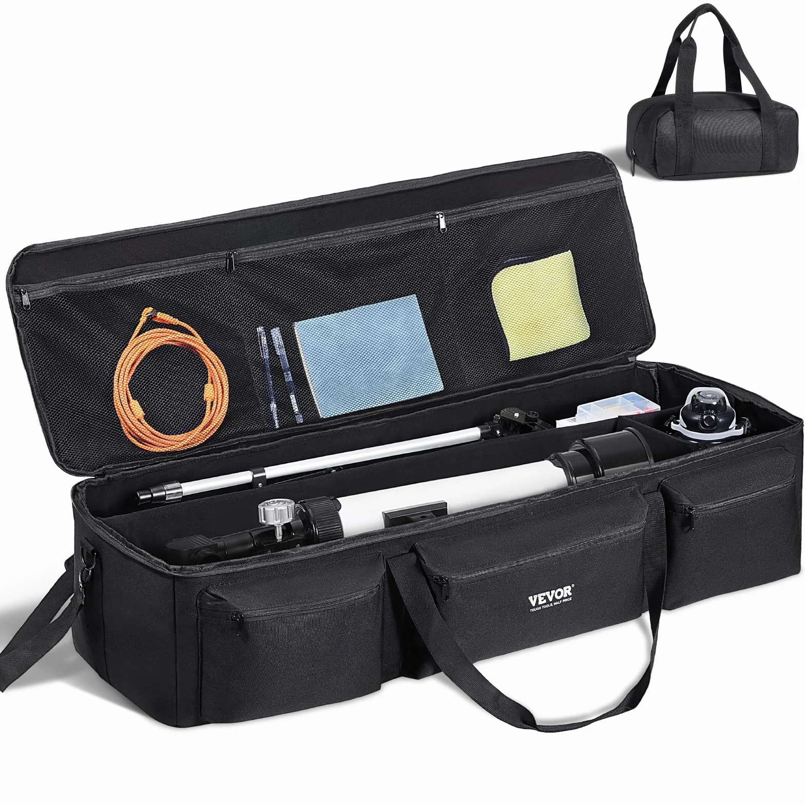 VEVOR Teleskoptasche, 1035 mm, Transporttasche für Teleskope mit festen Schnallen, mehrere Taschen & abnehmbare Trennwand für Teleskope, Teleskop-Tragetasche zur Sicherung von optischem Tubus & Stativ