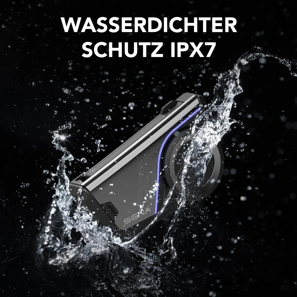 Sena 60S Motorrad-Kommunikationssystem Mesh 3.0, Wave, Bluetooth Intercom, IPX7 wasserdicht, 24 Std. Akku, 2 km Reichweite, Sound von Harman Kardon 2. Generation Helm-Kommunikationssystem