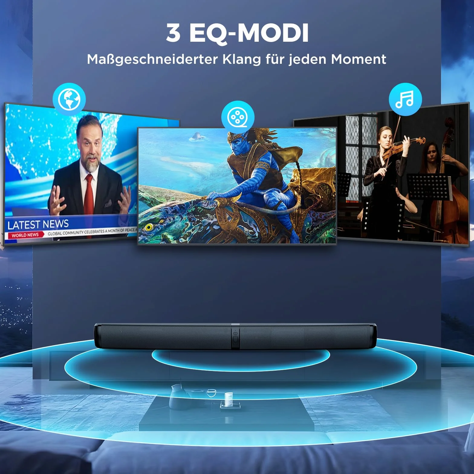 GarageRock Soundbar für TV Geräte, 2026 Upgrade 90W 2-in-1 Teilbare Soundbar for TV, Bluetooth 5.3 Lautsprecher für Fernseher with ARC/Opt/AUX Anschluss, Heimkino Soundsystem for TV/PC/Gaming/Gift