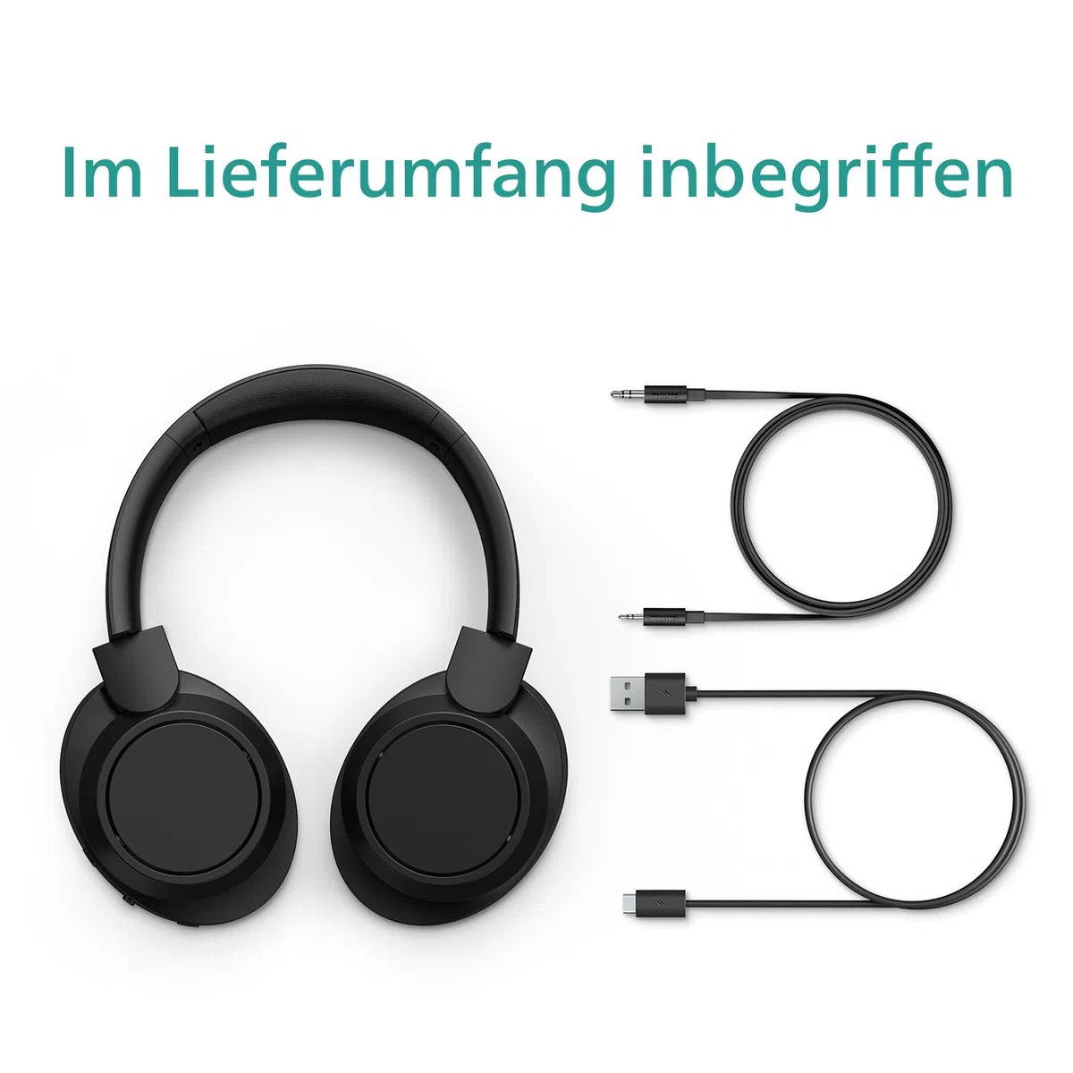 Philips TAH6509BK/00 Noise Cancelling Over-Ear Wireless Bluetooth Kopfhörer - Hervorragende Gesprächsqualität, kompatibel mit Sprachassistenten und bis zu 45 Stunden Musikwiedergabezeit - Schwarz