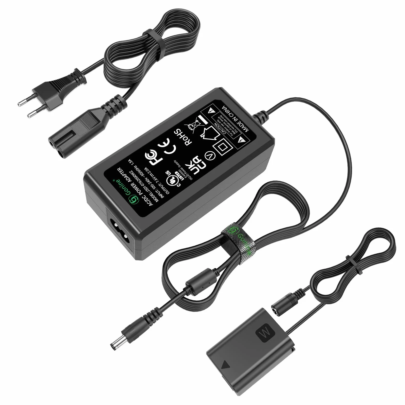 AC-PW20 Netzteil NP-FW50 Dummy Akku Kit für Sony Alpha ZV-E10 A7 A7R A7S A7II A7RII A7SII A6500 A6400 A6300 A6100 A6000 A5100 A5000 RX10 II III IV NEX-3 NEX-5 NEX-7