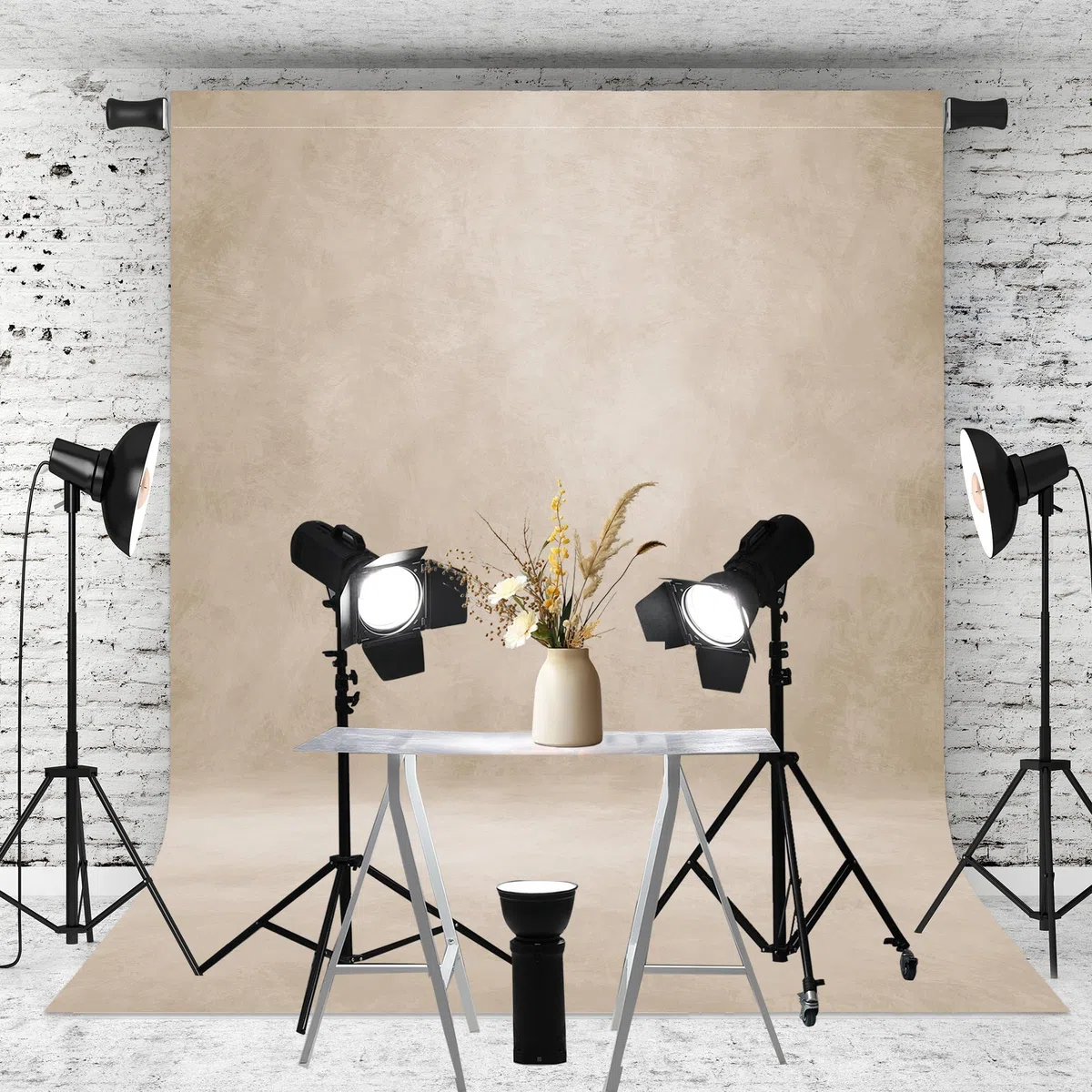 Abstrakter Fotohintergrund Stoff 243x300 cm Groß und Dick Polyester Hintergrund für Fotostudio Portrait Produktfotografie Beige