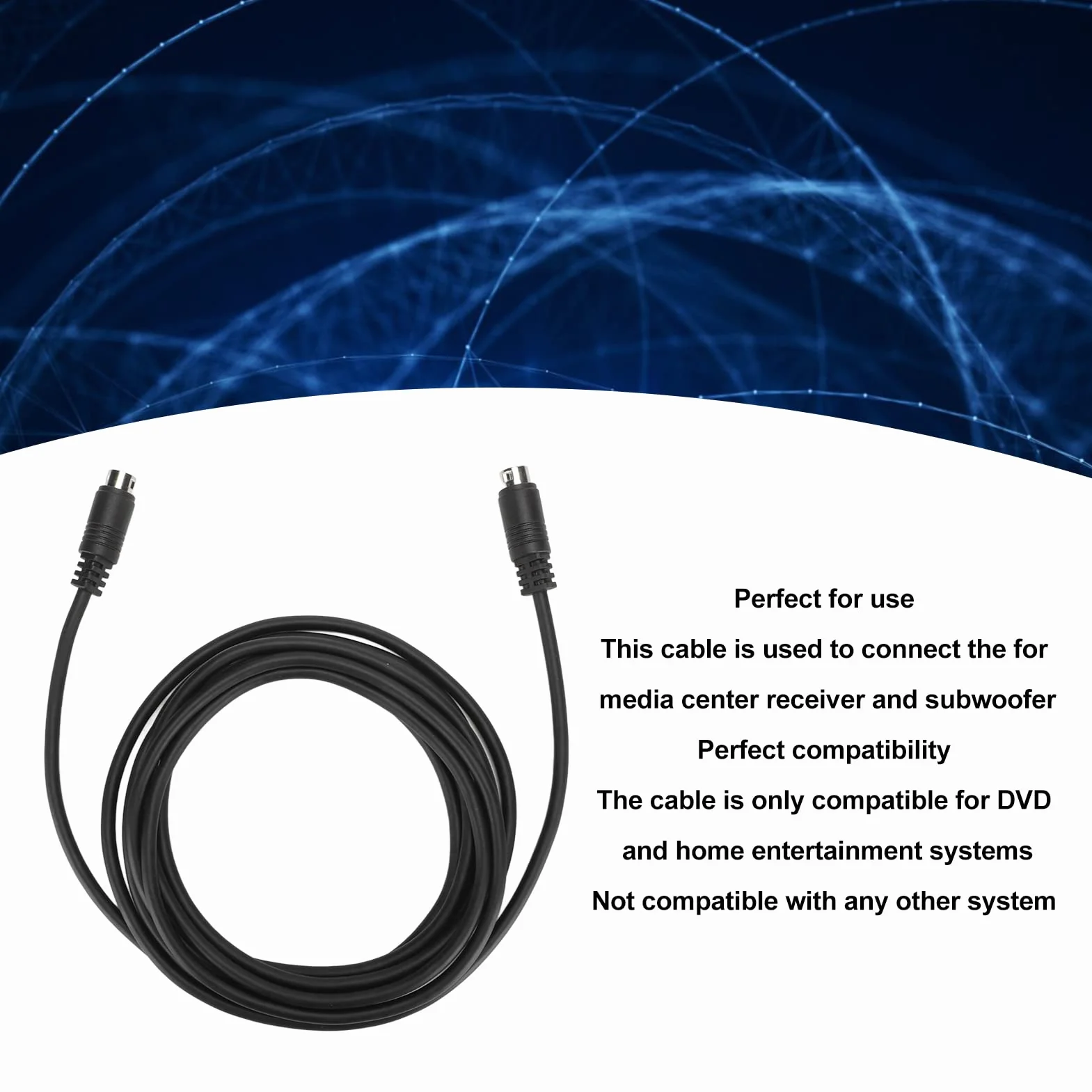 9-Pin-Stecker auf 9-Pin-Stecker Audio-Eingangskabel, 9,8 Fuß -Din-9-Pin-Kabel für Media Center-Receiver und Subwoofer