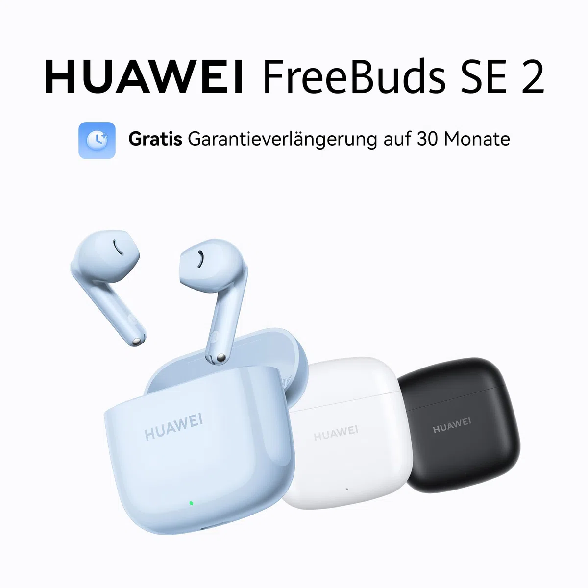 HUAWEI FreeBuds SE 2 Kabellos Kopfhörer, Bis zu 40 Stunden Akkulaufzeit, Leicht und komfortabel, Ausgewogener Klang, Wasserdichtigkeit, keramisch weiß
