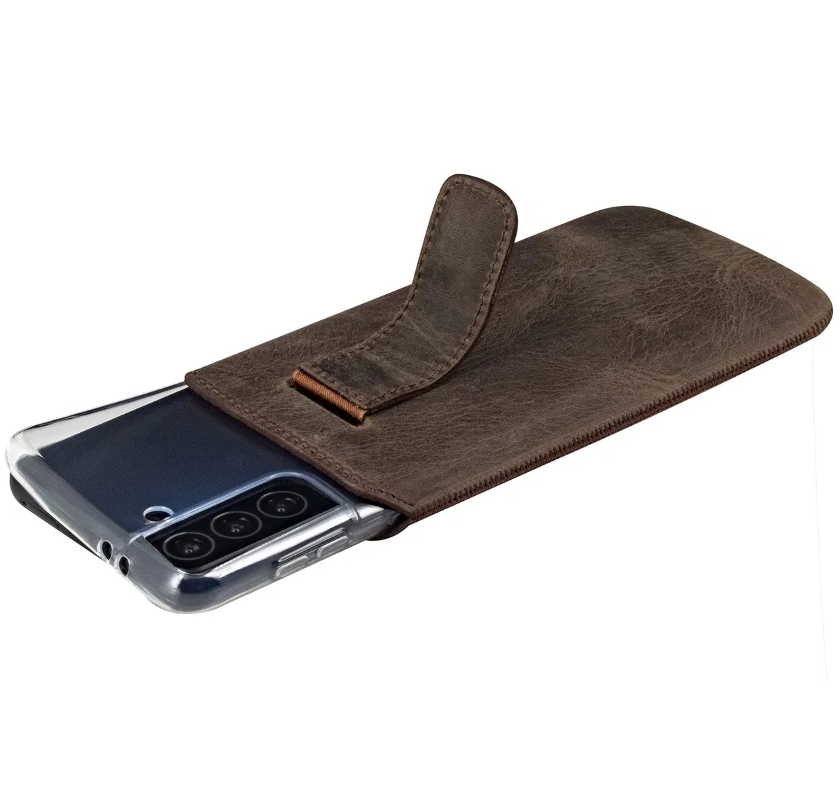 Suncase Etui Tasche kompatibel mit Samsung Galaxy S23 Plus 5G Hülle mit ZUSÄTZLICHER Case/Schale/Bumper Lasche mit Rückzugfunktion Handytasche Ledertasche Schutzhülle in antik-braun