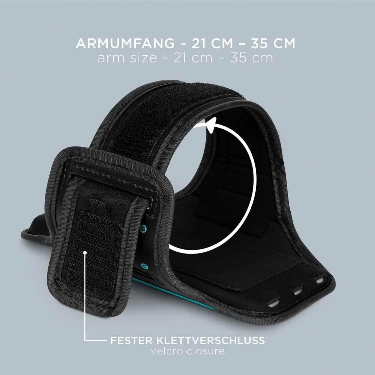 ONEFLOW Workout Case für Samsung Galaxy A55 5G Sportarmband zum Joggen mit Touch Fenster, Handy Armband für Sport und Outdoor, Handyhalterung für den Arm, Lauftasche Jogging, Blau
