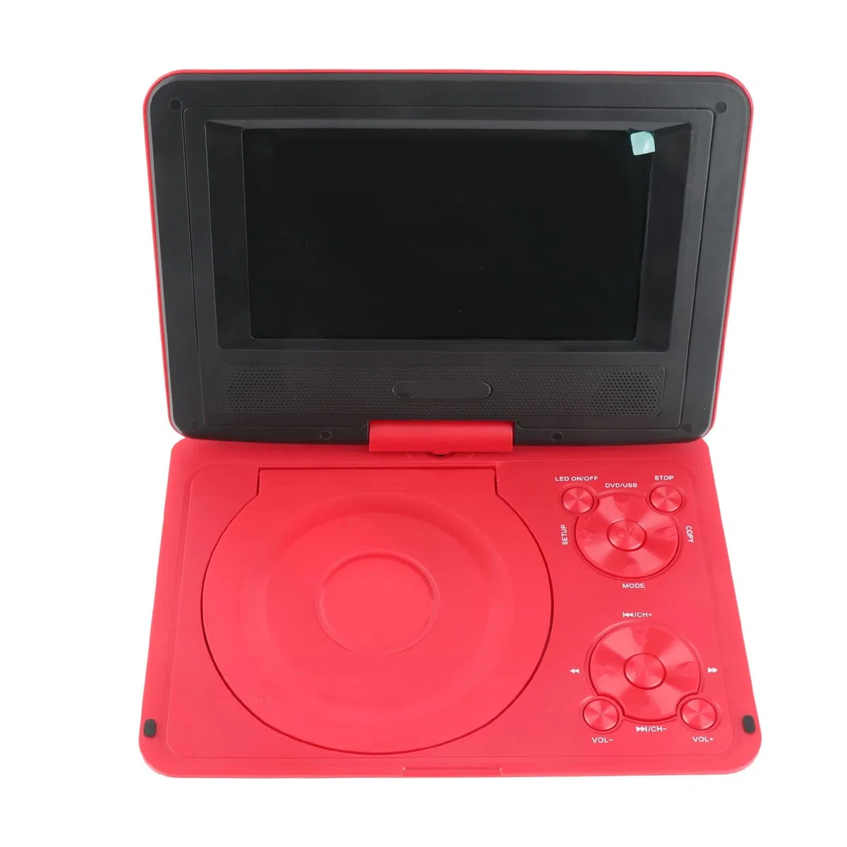 Tragbarer DVD-Player mit Großem Schwenkbarem Bildschirm, 806 Mobiler DVD-Player, 1500 MAh, Wiederaufladbar, Unterstützt Synchronisierung von TV/SD-Karte/USB/Region (Rot)