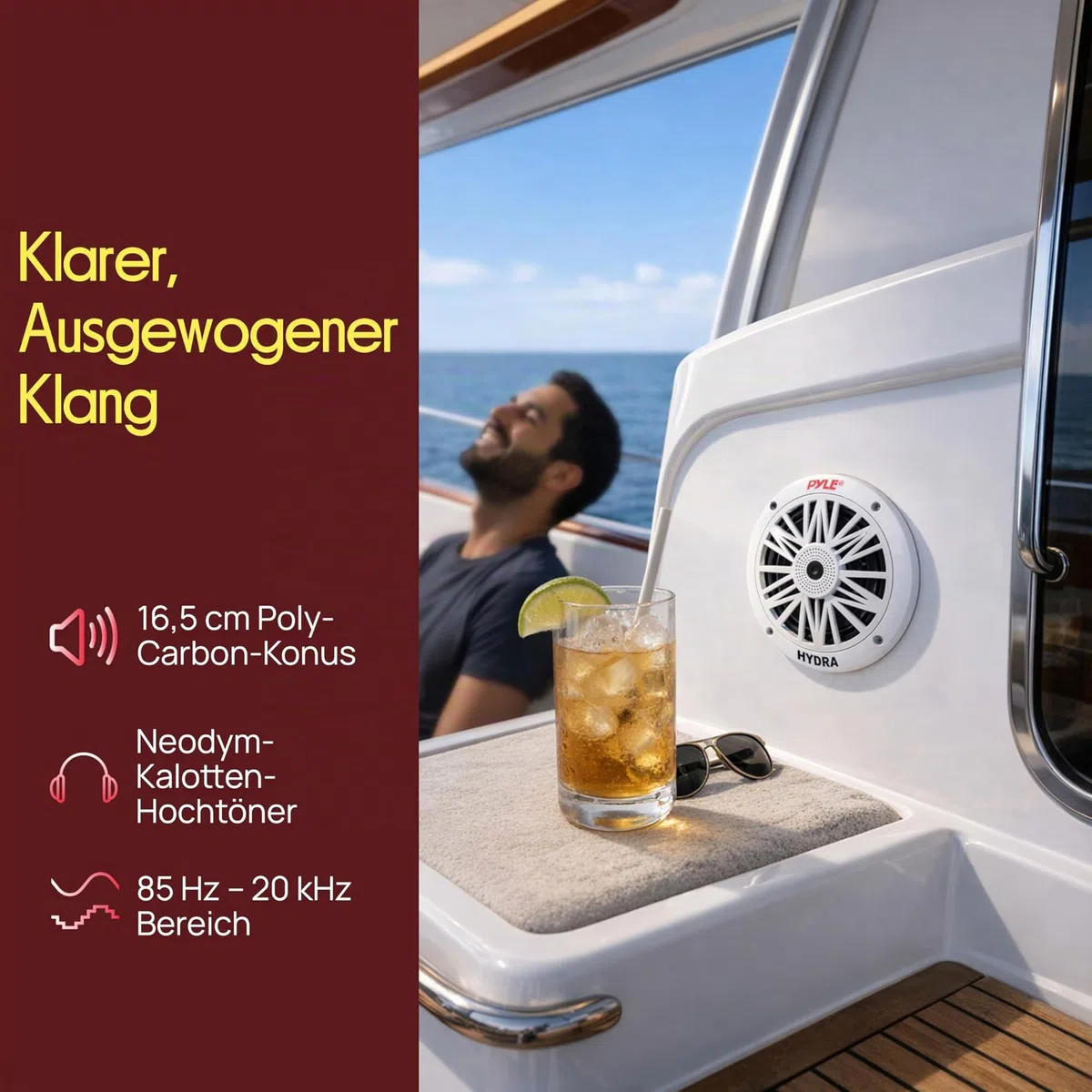Pyle 200 Watt Outdoor Lautsprecher Boxen – Box Wasserdicht, 2- Wege Passiv, geeignet als Pool und Sauna Sound System, Auto- & Marine Boxen, Weiß